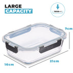 Glass Food Storage Containers with Airtight Lids - 1050ml - 3 PACK