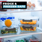 Glass Food Storage Containers with Airtight Lids - 1050ml - 5 PACK