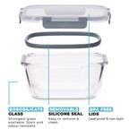 Glass Stackable Square Containers - 800ml 520ml & 320ml - 3 PACK