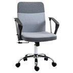 Office Chair Linen Fabric Swivel Computer Desk Chair Home Study Adjustable Chair with Wheels, Grey Grey