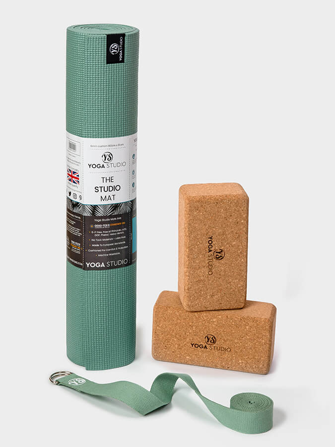 Yoga Studio Oeko-Tex Starter Cork Yoga Set Sage Green