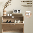 Slim Shoe Storage Cabinet with 3 Flip Drawers for 12 Pair of Shoes with Compact Detail