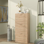 Slim Shoe Storage Cabinet with 3 Flip Drawers for 12 Pair of Shoes with Compact Detail
