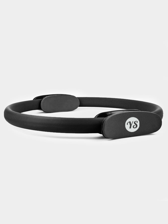 Yoga Studio Pilates Resistance Ring With Double Handle Black