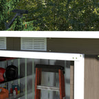 9 x 4FT Metal Garden Storage Shed w/ 2 Door, Light Grey Wood Grain