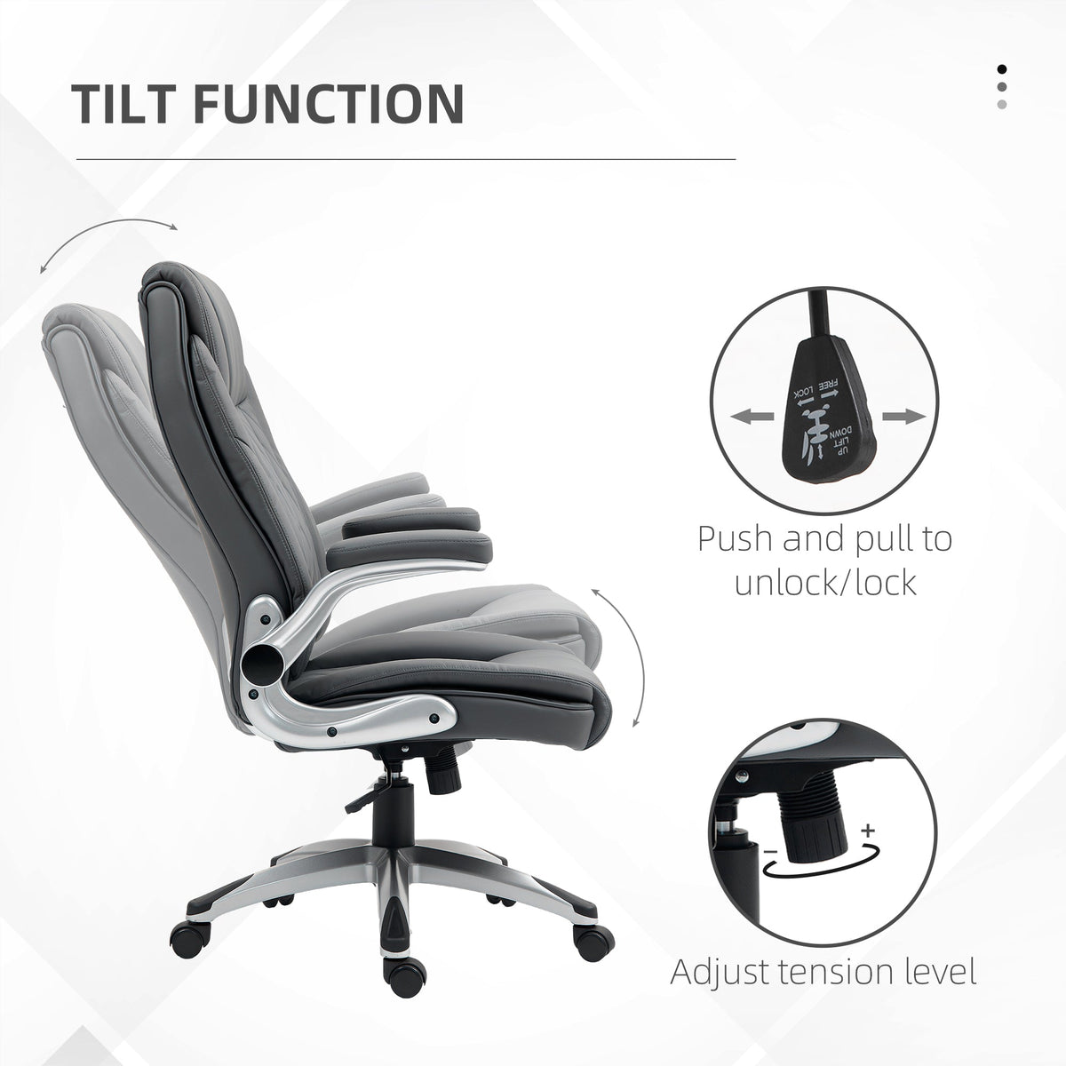 High Back Executive Office Chair Home Swivel Dark Grey