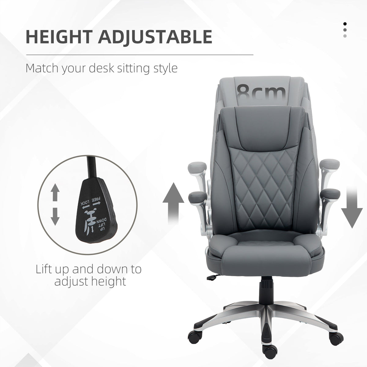 High Back Executive Office Chair Home Swivel Dark Grey