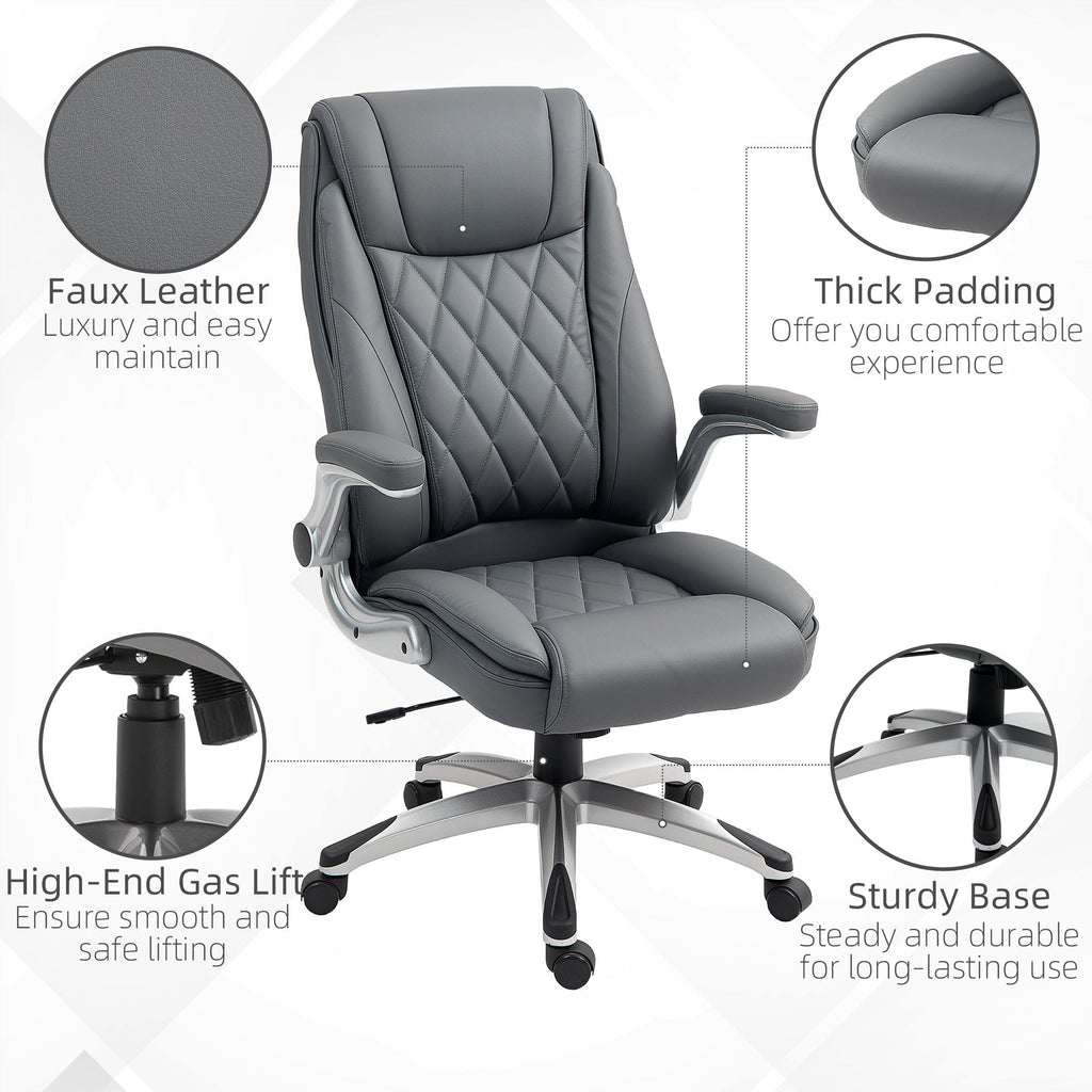 High Back Executive Office Chair Home Swivel Dark Grey