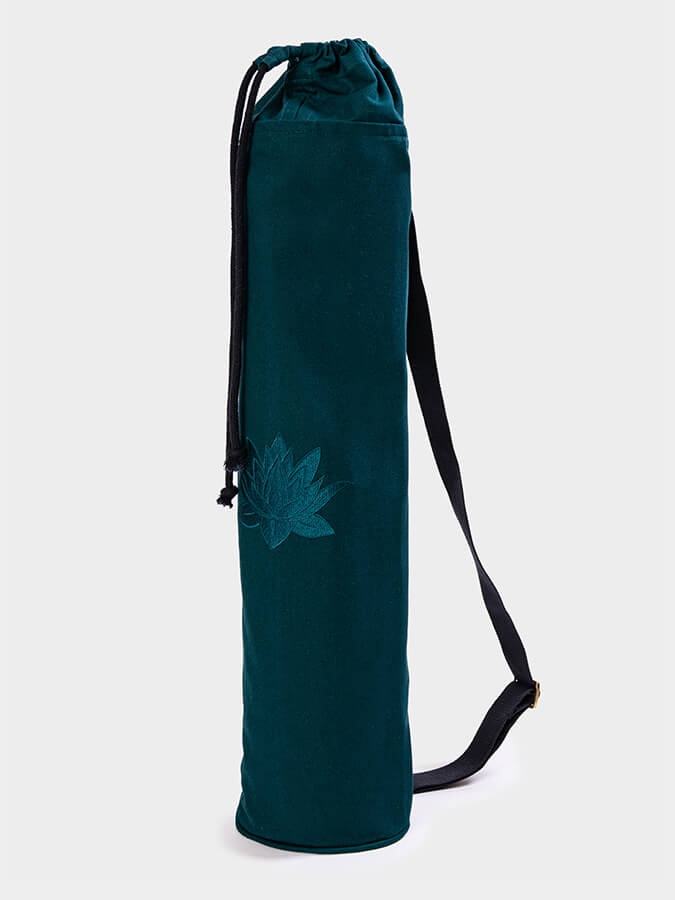 Yoga Studio GOTS Organic Cotton Lotus Yoga Mat Bag Teal
