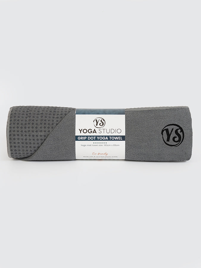 Yoga Studio Premium Grip Dot Yoga Mat Towels Dark Grey