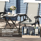 3 Pieces Folding Garden Bistro Set with Cup Holders