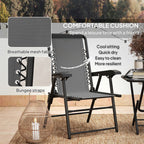 3 Pieces Folding Garden Bistro Set with Cup Holders