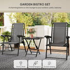 3 Pieces Folding Garden Bistro Set with Cup Holders