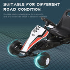 Kids Children Pedal Go Kart Manual Ride On Car w/Brake Gears Steering Wheel Adjustable Seat 4 Smooth Wheels Racing-Style White 104 x 66 x 57 cm