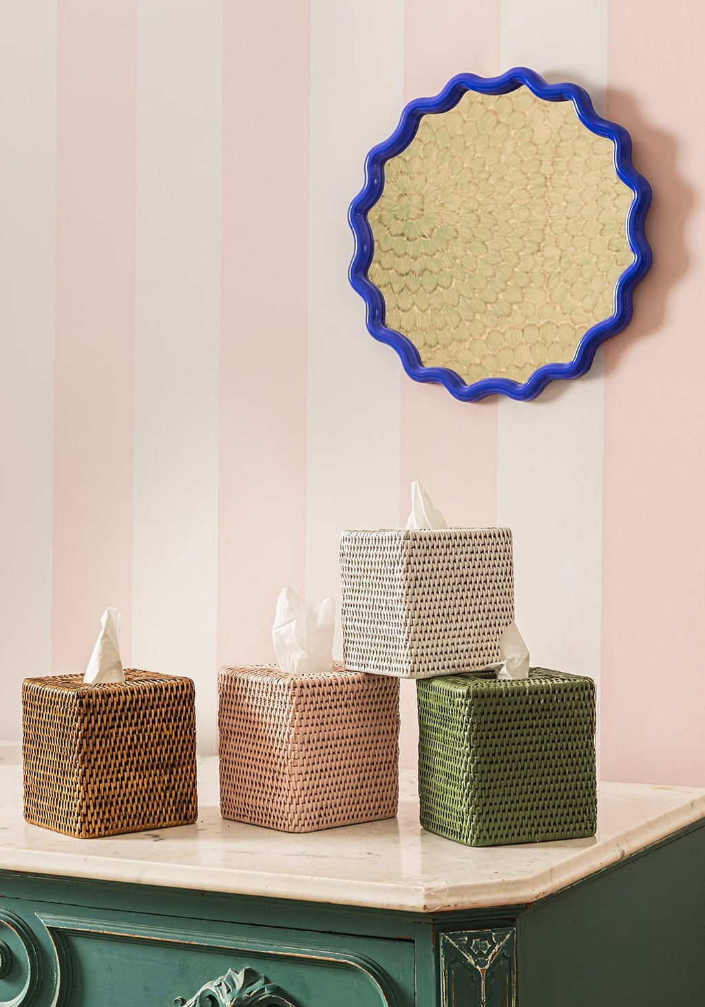 Rattan Tissue Box Cover - Brown