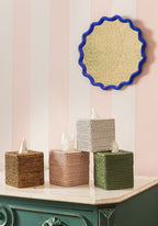 Rattan Tissue Box Cover - White