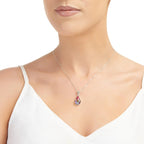 Mixed Flower Teardrop Pendant Necklace - Style 1