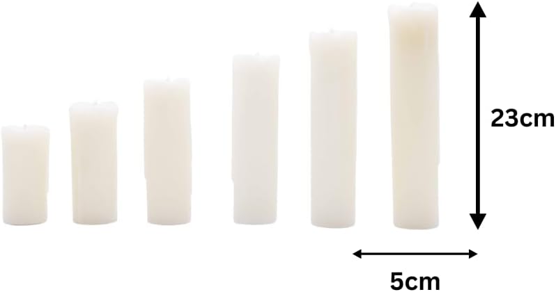 6pc Flameless LED Pillar Candles Ivory Flickering Candle Set