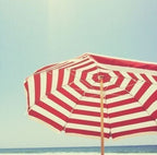 1.7m Garden Parasol Outdoor Tilt Umbrella Canopy - Red and White