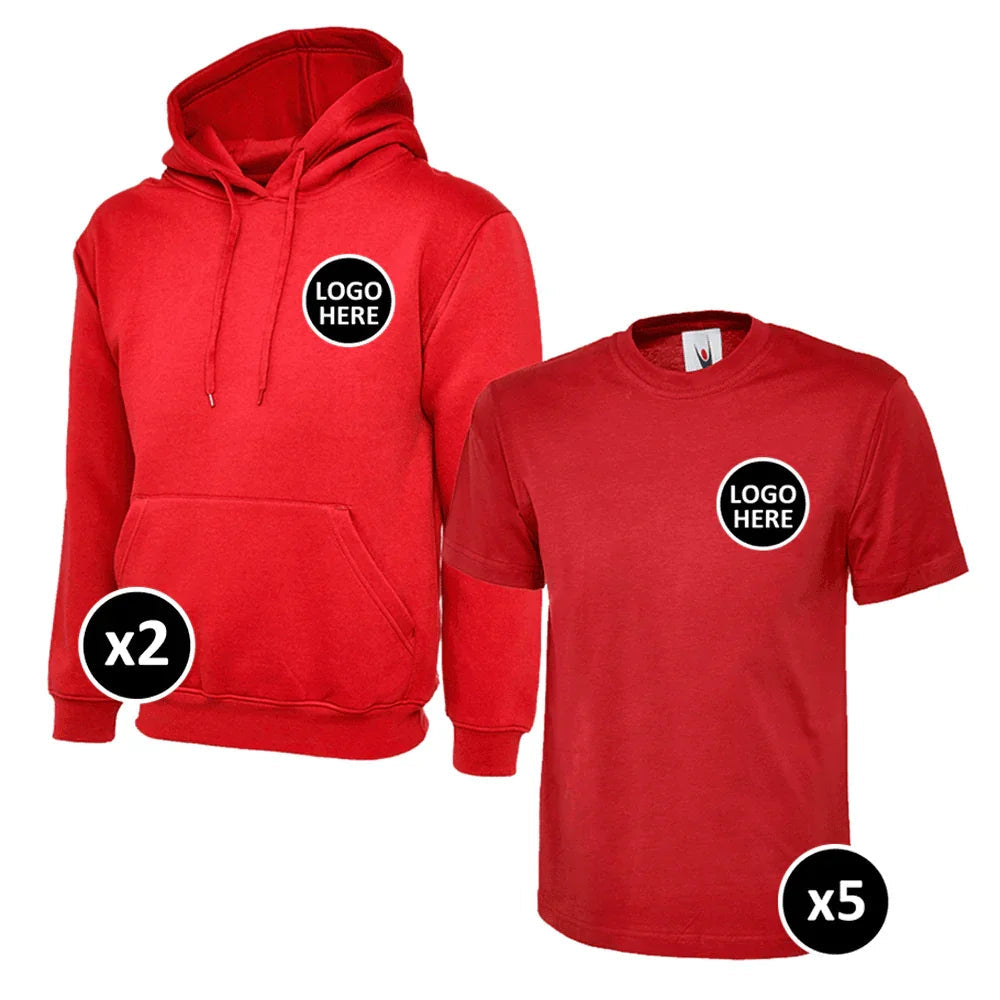 Uneek Hoodie & T-Shirts Bundle Inc Logo - 7 Items