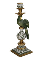 Regal Green Parrot Large Candlestick 39cm