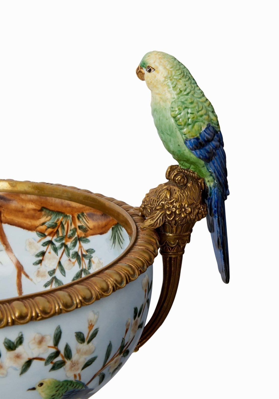 Regency Style Pillar Urn with Bowl and Birds