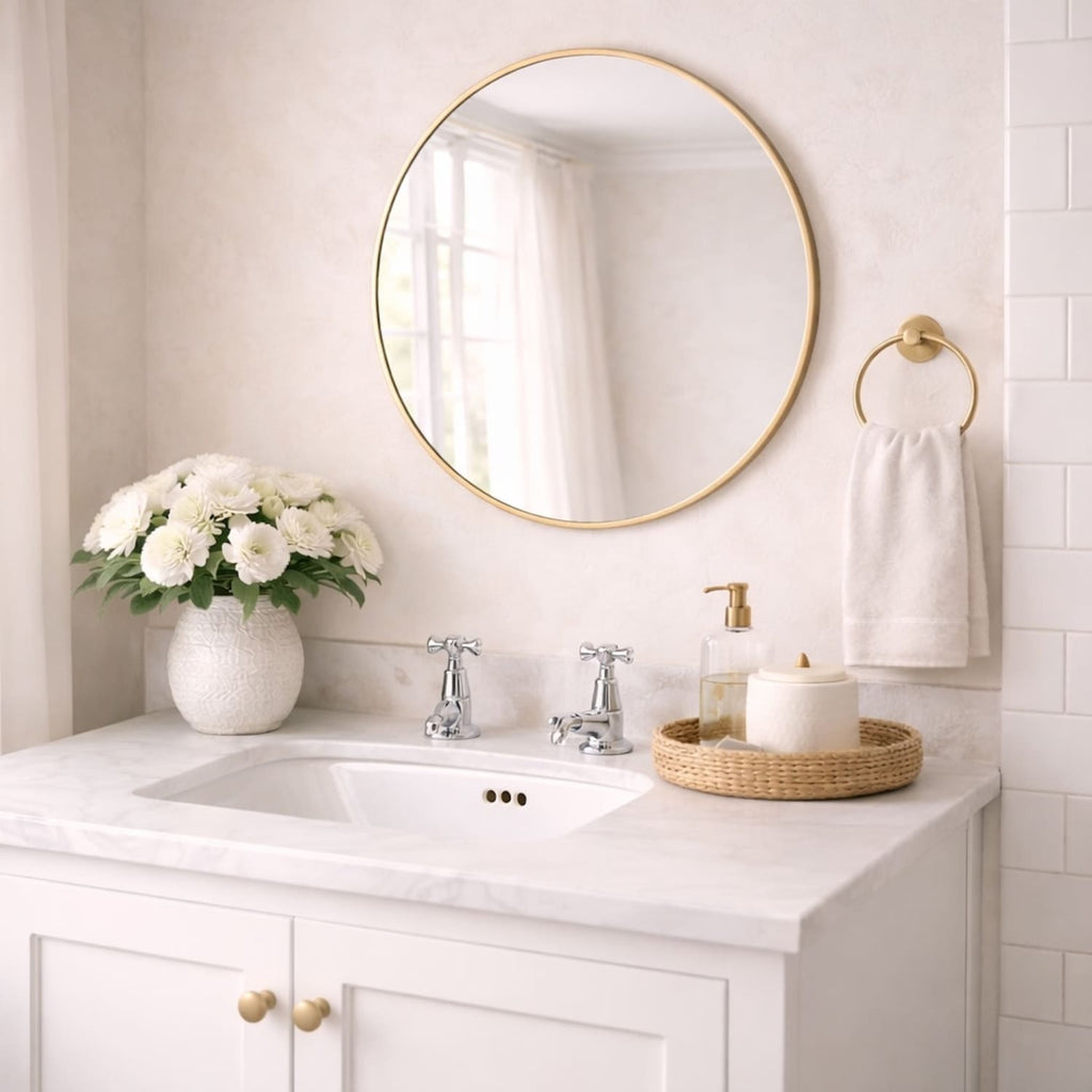 Round Gold Metal Circle Mirror 50cm x 50cm