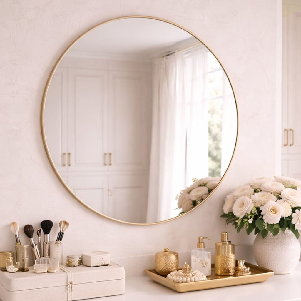 Round Gold Metal Circle Mirror 70cm x 70cm