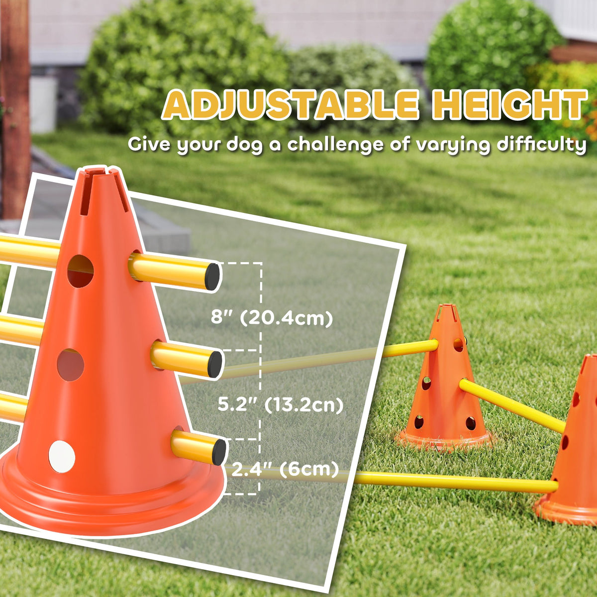 Dog Agility Equipment Set, 3 PCS Adjustable Height Jumping Obstacles