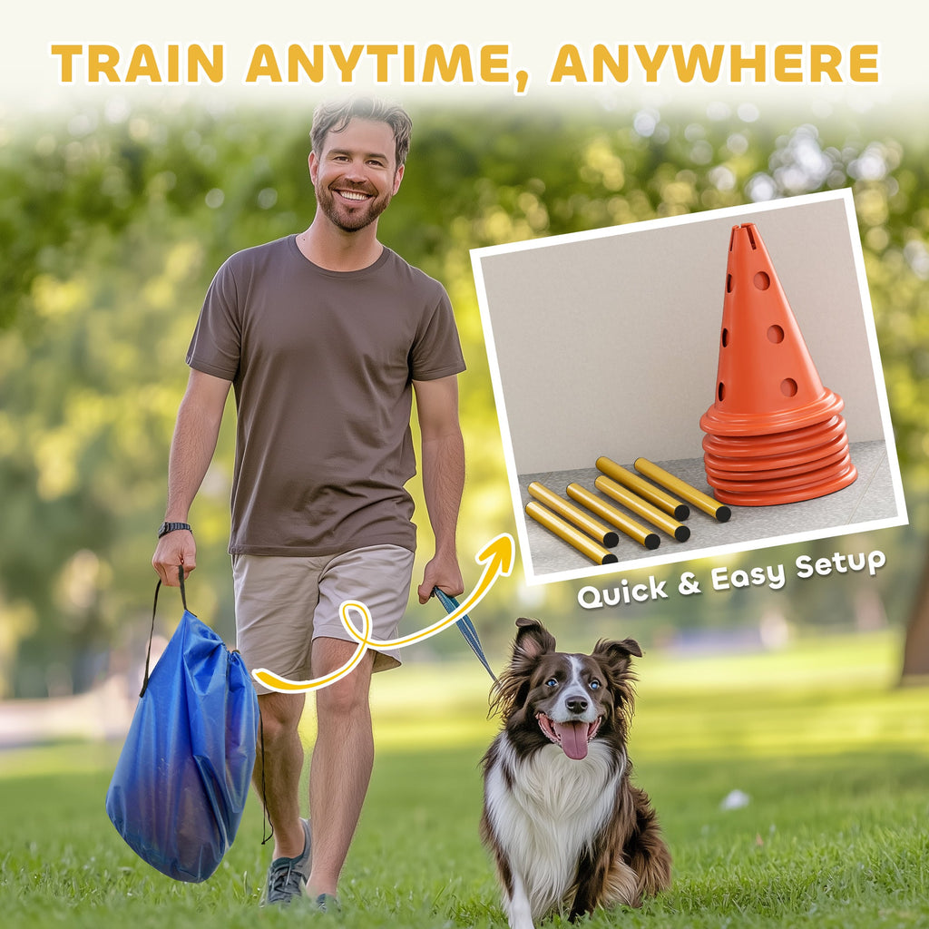 Dog Agility Equipment Set, 3 PCS Adjustable Height Jumping Obstacles