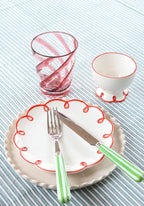 Rosy Red Scalloped Nibbles Bowl - Set of 4