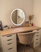 Round Vanity Face LED Mirror Gold 60x67CM