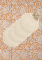 Round & Round Rattan Placemat Sand Colour - Set of 4