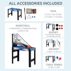 5 in 1 Multi Games Table Combo Sports Game Table for Kids, Blue