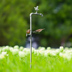 Rustic Bird Bath and Feeder Freestanding Garden Stake 92cm