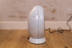 Electric Fire Fan Heater Ceramic White 1500W Home Round Free Standing Flame
