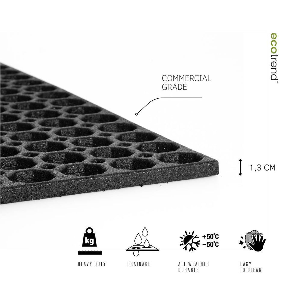 Honeycomb Style Recycled Rubber Eco Doormat