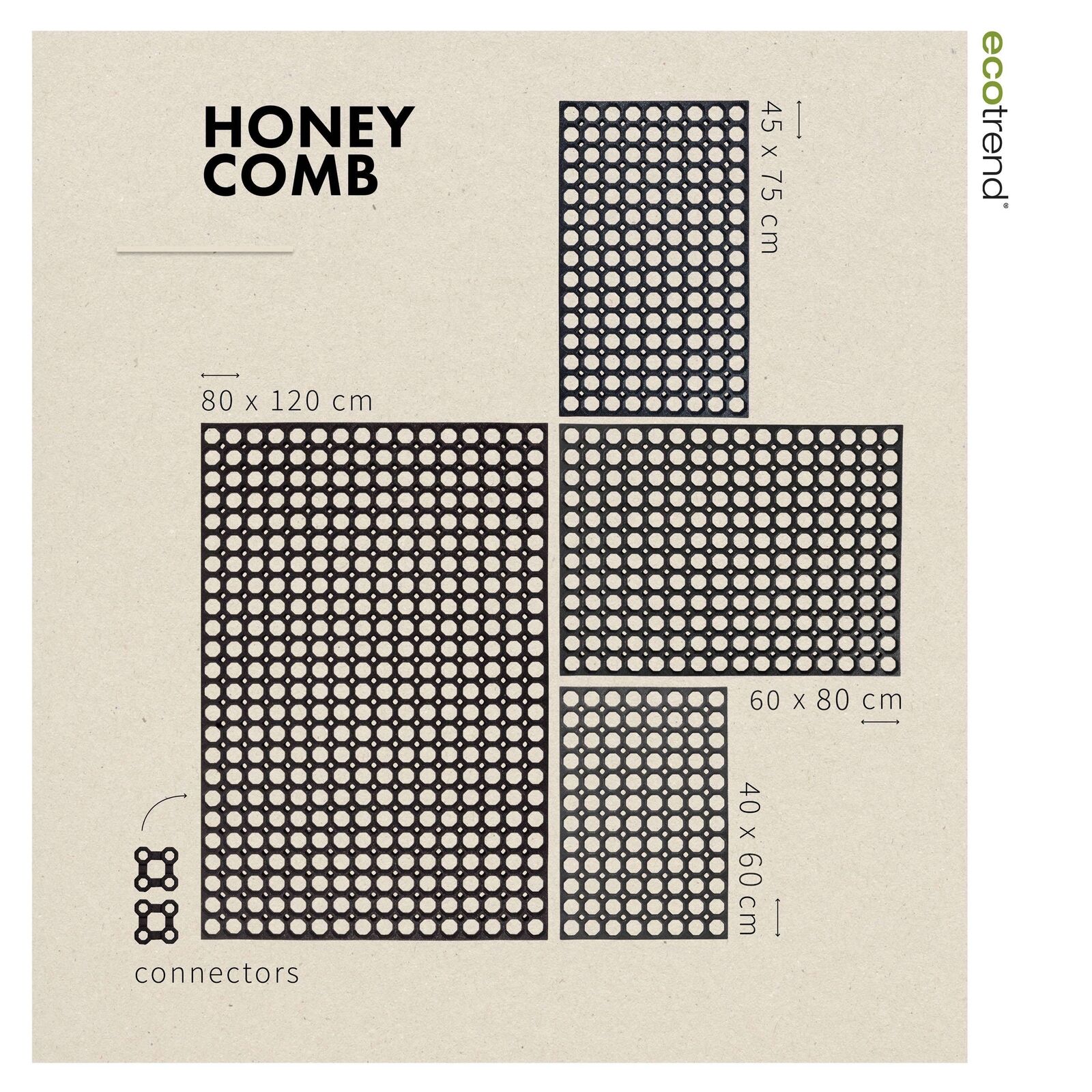 Honeycomb Style Recycled Rubber Eco Doormat