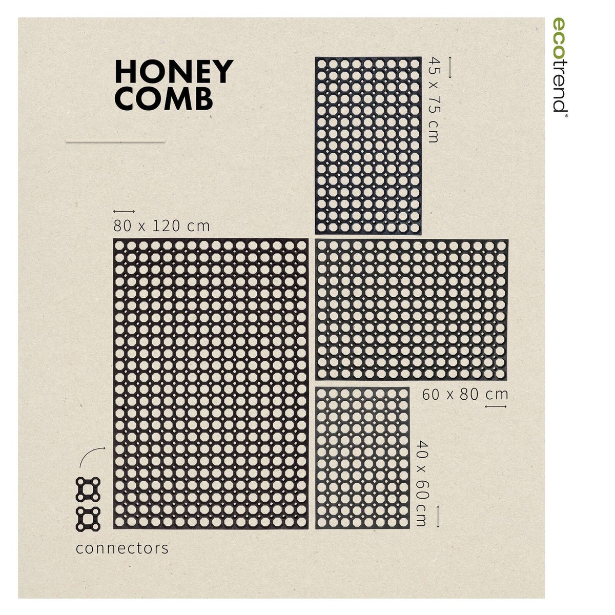 Honeycomb Style Recycled Rubber Eco Doormat