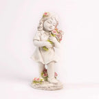 Solar Fairy Ornament Light Garden Decoration Stone Effect Girl Flowers Lighting