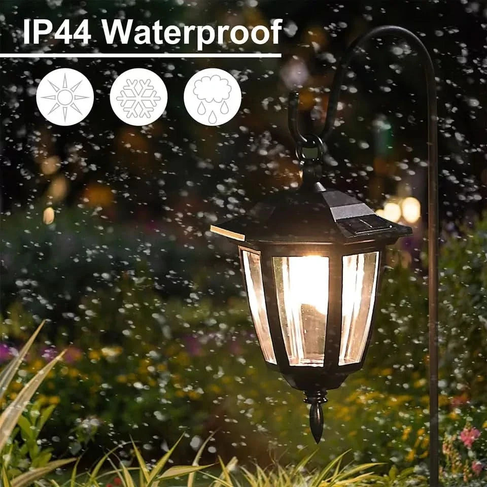 2 Solar-Powered Lantern Stake Garden Lights