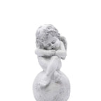 Angel Cherub Garden Ornament Sitting Fairy White