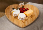 Wooden Cheese Board With Knife, Heart Home Kitchen Wood Serving Platter