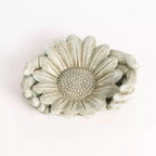 Stone Effect Sunflower Ornament Garden Bird Water Feeder Bath Decor Hands