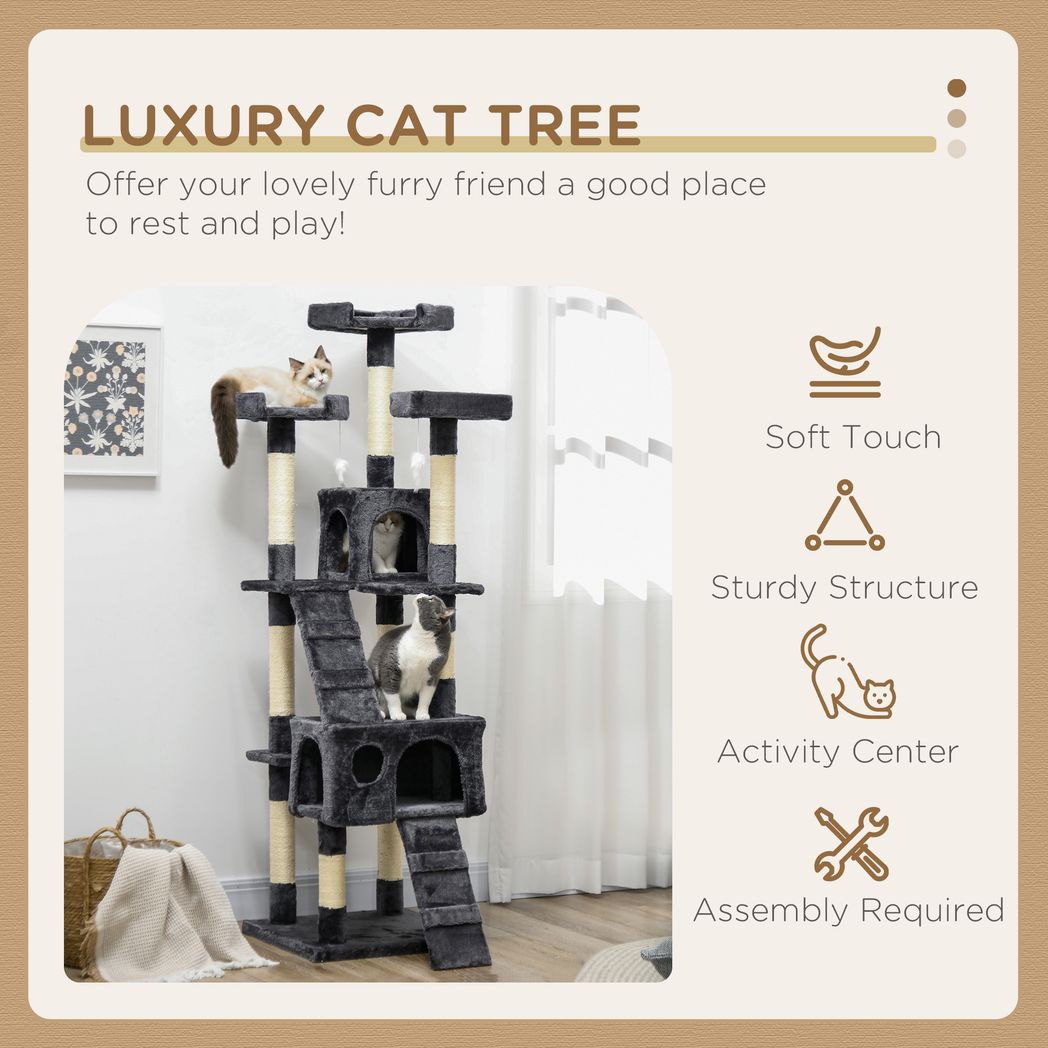 Cat Tree Scratcher Activity Centre, Condo Scratching Post Toy Bed