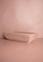Wiltshire Long Rattan Basket in Pink