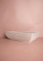 Wiltshire Long Rattan Basket in White