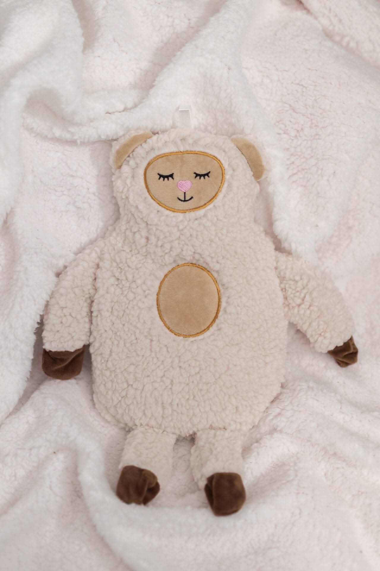 1L Sheep Hot Water Bottle with Soft Plush Cover 40cm