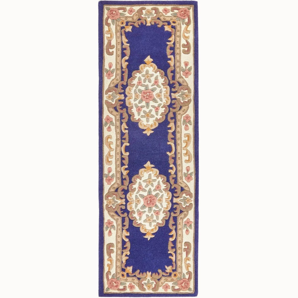 Shensi Navy Medallion Rug 67X210 cm