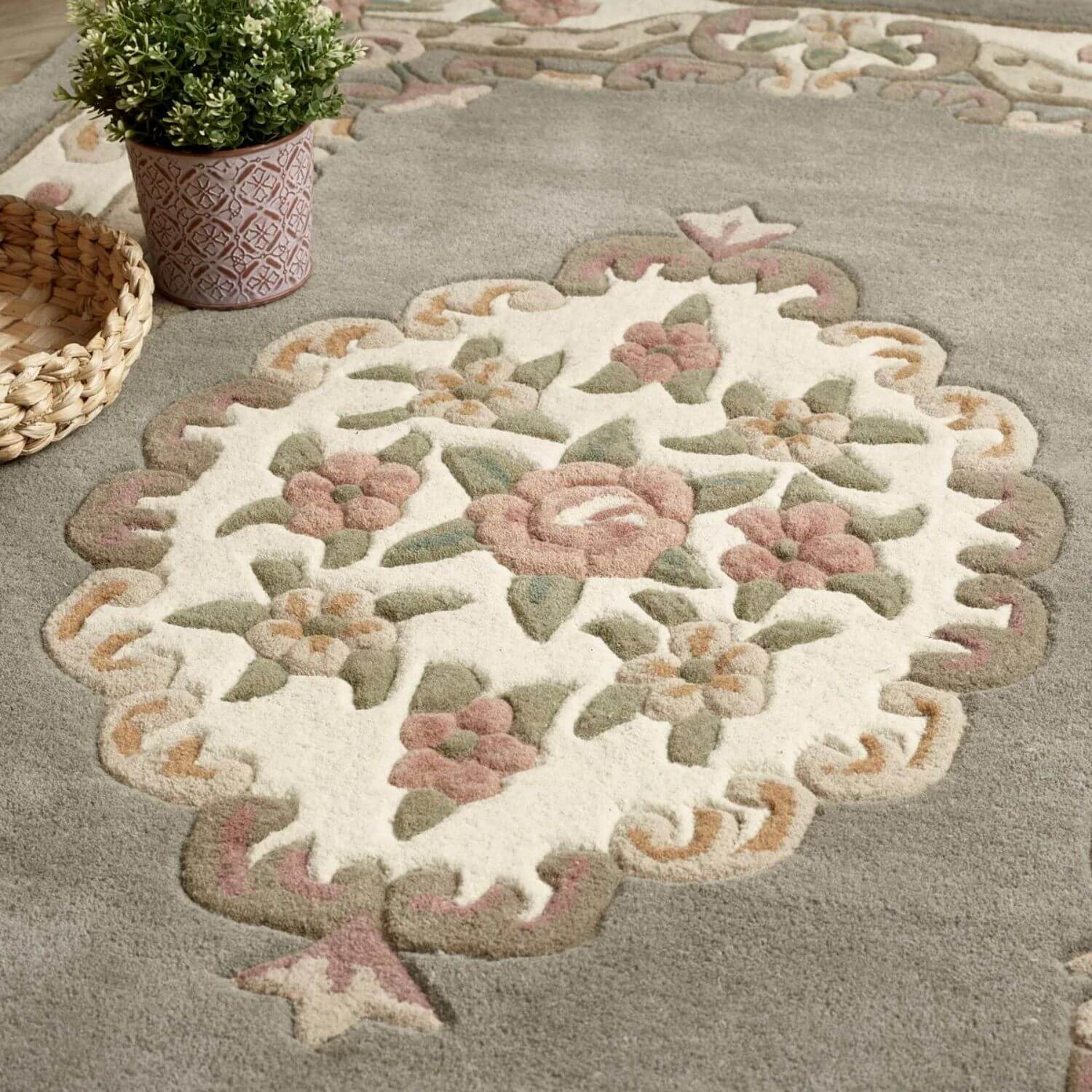 Shensi Grey Medallion Rug